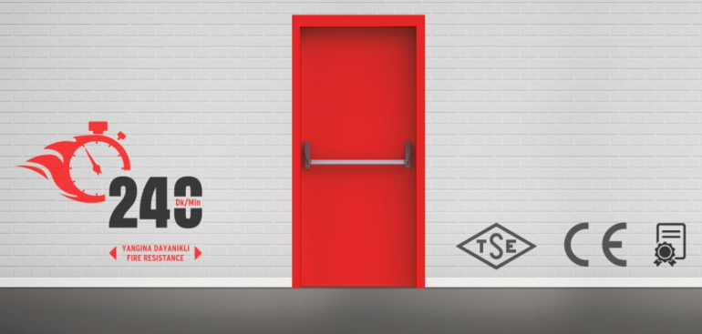 Tek Kanatlı Yangına Dayanıklı Metal Kapı